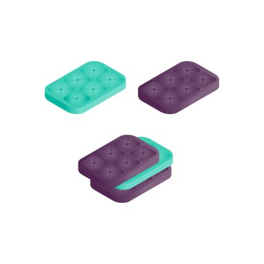 İzometrik illüstrasyon yastık yığını