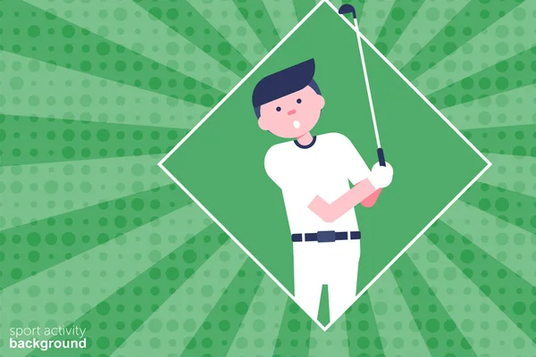 Golf-Cartoon-Figur im flachen Stil — Stockvektor