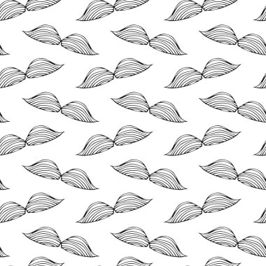 Doodle bıyık çizimi ile dikişsiz desen