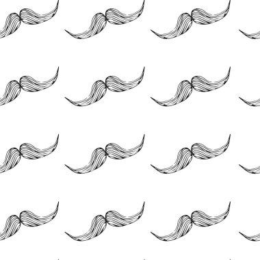 Doodle bıyık çizimi ile dikişsiz desen