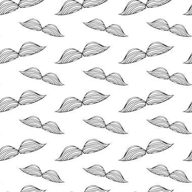 Doodle tarzı bıyık ile dikişsiz desen