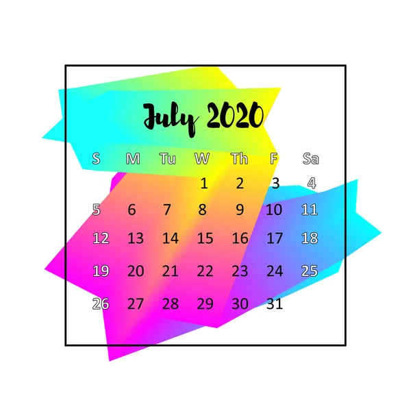 2020 kalender ontwerp abstract concept — Stockfoto