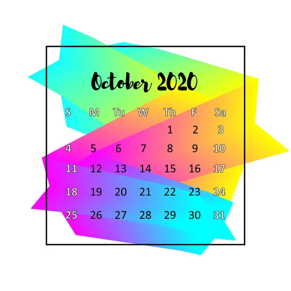 2020 Diseño del calendario concepto abstracto —  Fotos de Stock