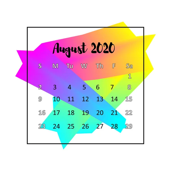 2020 Diseño del calendario concepto abstracto —  Fotos de Stock