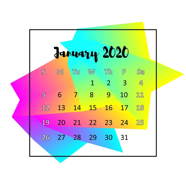 2020 projekt kalendarza streszczenie koncepcji — Zdjęcie stockowe