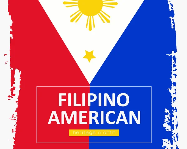 Dibuje a mano la bandera de herencia estadounidense filipina en vector — Vector de stock