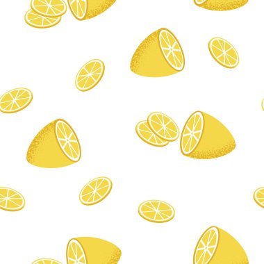 Limon ile dikişsiz desen. Sarı arka plan