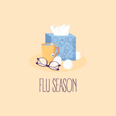 Kış hastalığı sezon tasarımı.