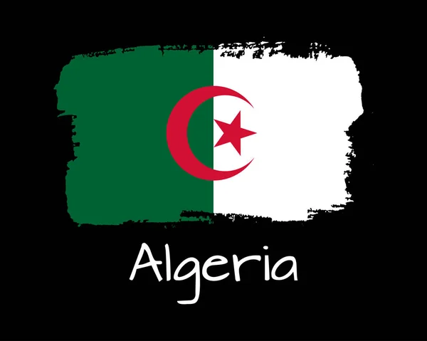 İzole El Cezayir bayrağı çizin. Vektör — Stok Vektör