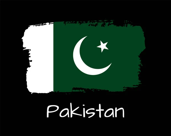 Hand dra Pakistan flagga. Vektor — Stock vektor