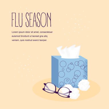 Sonbahar hastalık sezon tasarımı. Soğuk ve hasta