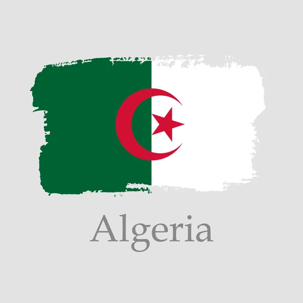 Isolé main dessiner drapeau Algérie. Vecteur — Image vectorielle