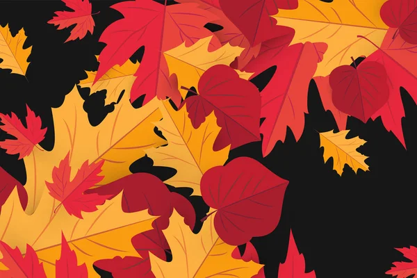 Achtergrond voor textuur, behang rode esdoorn bladeren — Stockvector