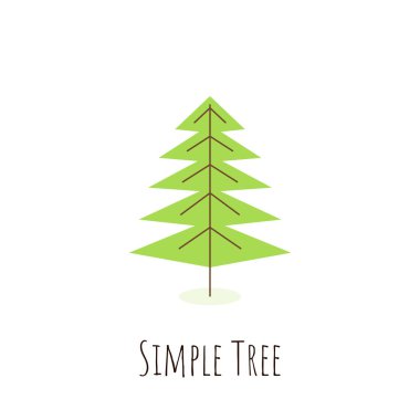 Düz tarzda izole basit ağaç