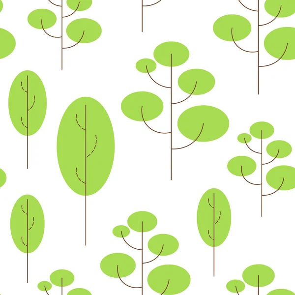 Modèle sans couture avec collection d'arbres — Image vectorielle