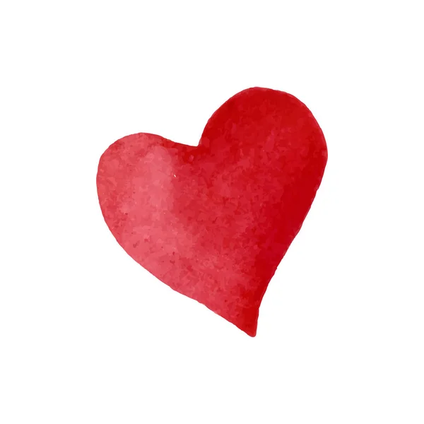 Geïsoleerd rood aquarel hart in vector — Stockvector