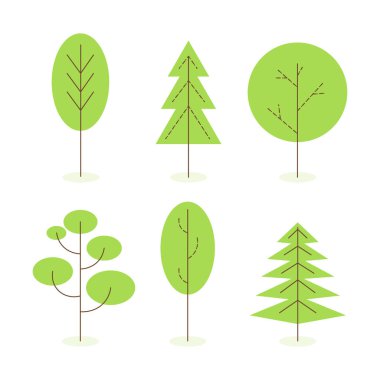 Düz biçimli izole edilmiş basit ağaç kümesi