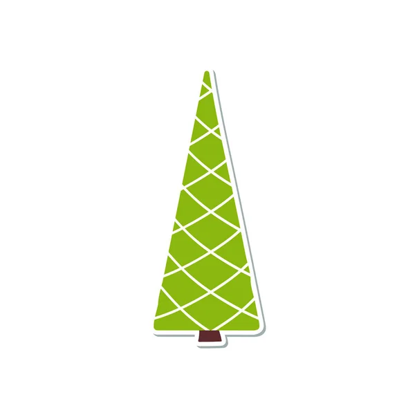 Sapin de Noël isolé dans un style plat — Image vectorielle