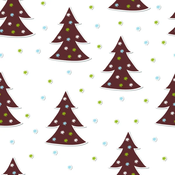 Απρόσκοπτη μοτίβο με χριστουγεννιάτικο δέντρο — Διανυσματικό Αρχείο