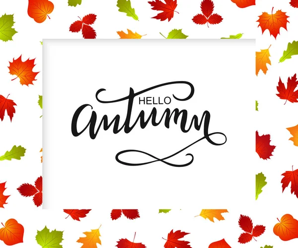 Осенний фон рамы с осенним листом — стоковый вектор