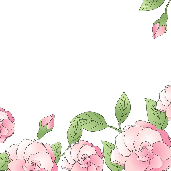 Bloemen roze bloem frame. Achtergrond — Stockvector