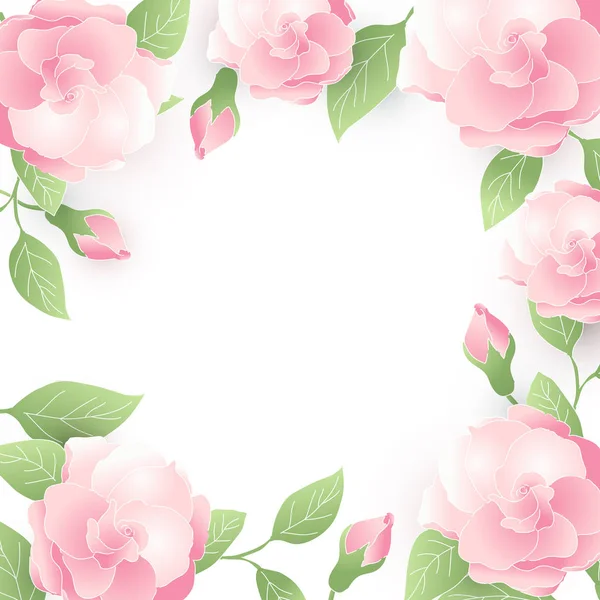 Квіткова рожева квіткова рамка. Тло — стоковий вектор