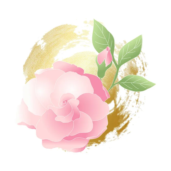 Geïsoleerde roze bloem. Vector — Stockvector