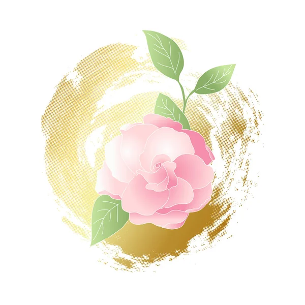 Geïsoleerde roze bloem. Vector — Stockvector