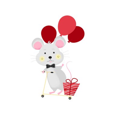 İzole sevimli karikatür Fare