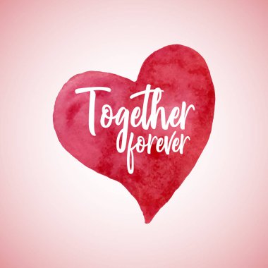 Suluboya tarzında izole edilmiş kırmızı kalp