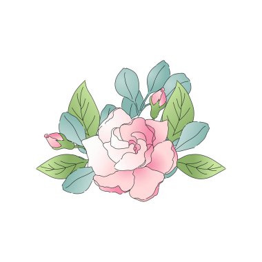 Ayrı pembe çiçek kompozisyonu