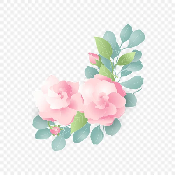Ізольована рожева квіткова композиція — стоковий вектор