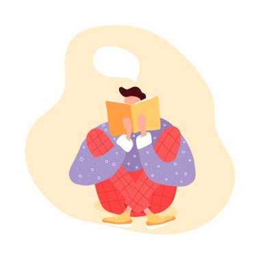 Kitap okuyan izole bir adam.