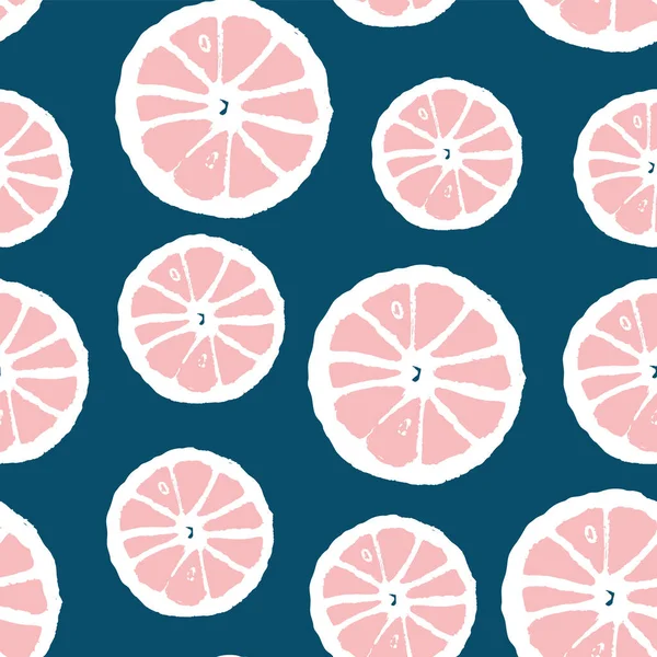 Patrón sin costura con diseño de cítricos rosados — Archivo Imágenes Vectoriales