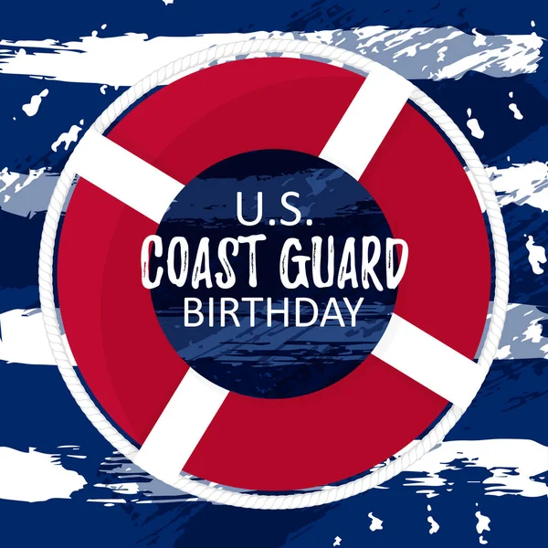US Coast Guard Birthday vector card — 스톡 벡터