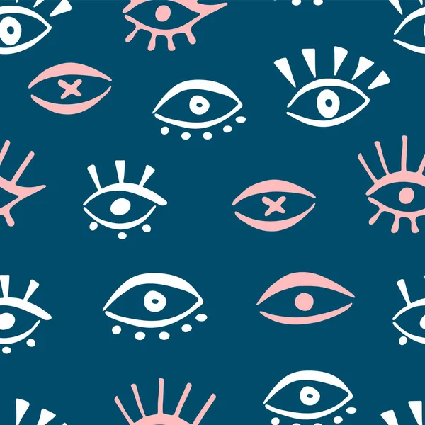 Modèle sans couture avec des icônes des yeux — Image vectorielle