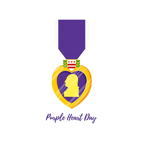 Purple Heart Day. Isolated vector badge — Stock Vector