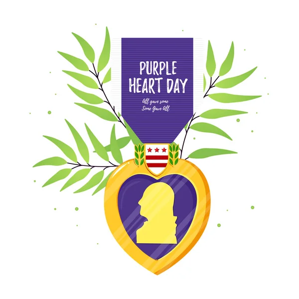 Día del Corazón Púrpura. Insignia vectorial aislada — Vector de stock