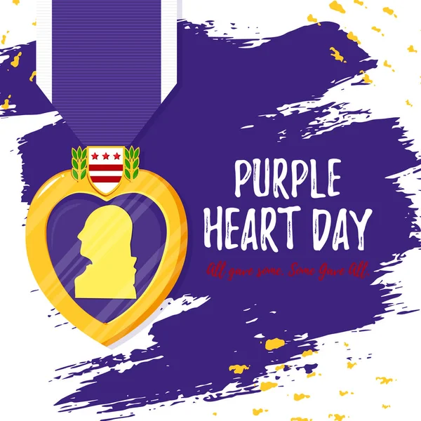 Plantilla de tarjeta púrpura Día del Corazón — Vector de stock
