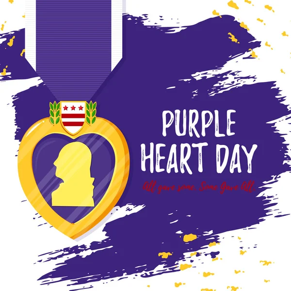 テンプレートカード｜Purple Heart Day — ストックベクタ