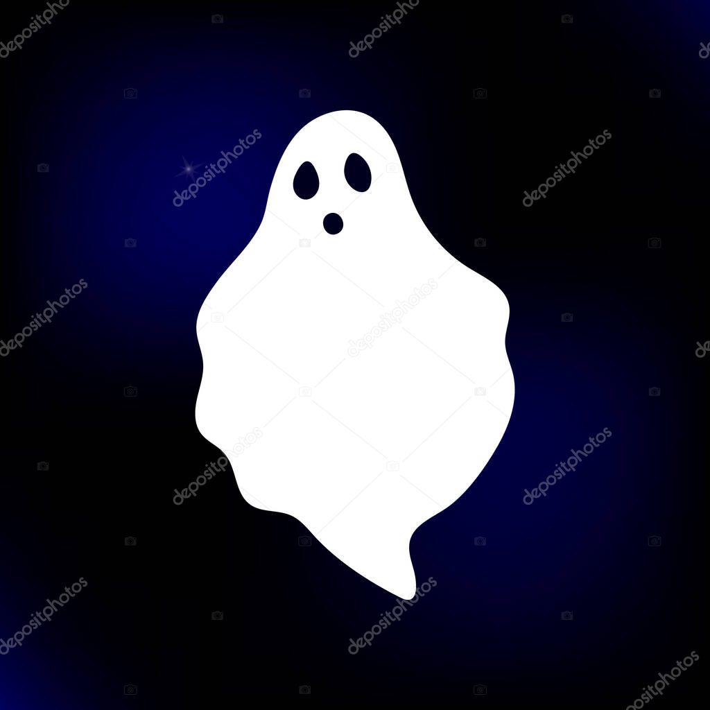 Halloween vector cute ghost silhouette