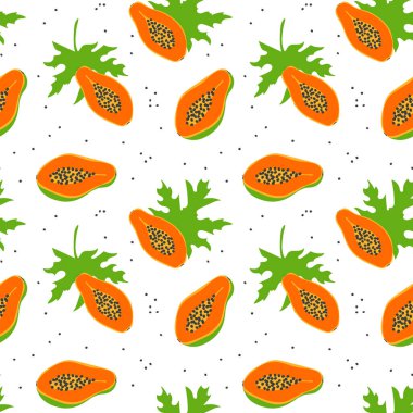 Şirin papaya meyveli kusursuz desen