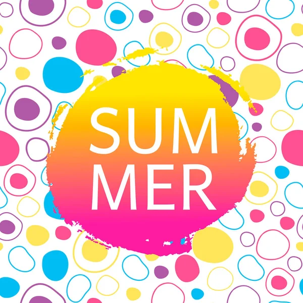 Vector Summer con plantilla de círculo de tinta de pintura — Vector de stock