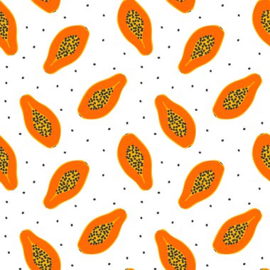 Şirin papaya meyveli kusursuz desen