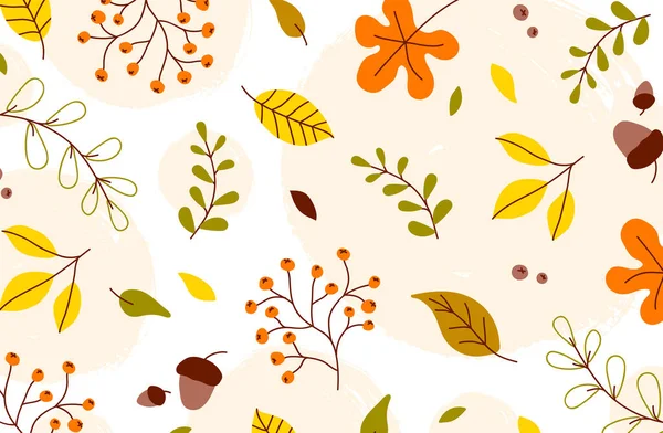 Осенний шаблон с осенними листьями — стоковый вектор