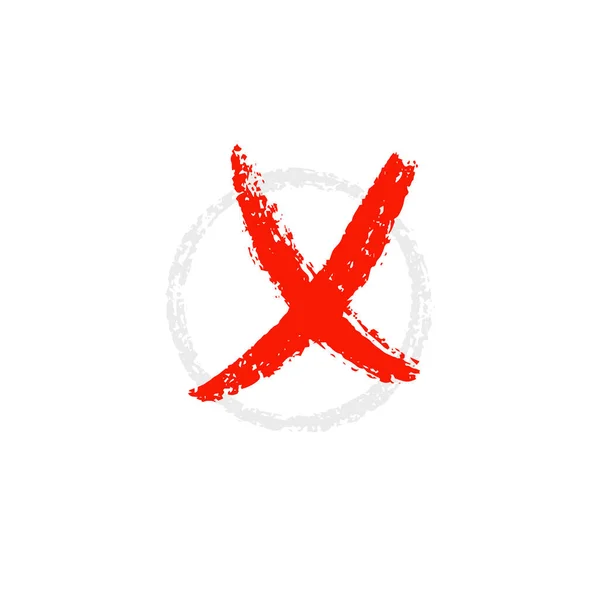 Isolated cross x icon. Error brush sign — Stock Vector