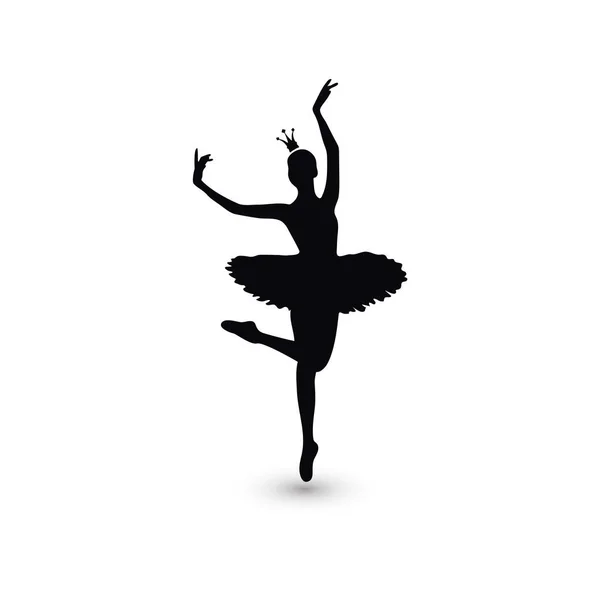 Vereinzelte schwarze Ballerina-Silhouette lizenzfreie Stockillustrationen