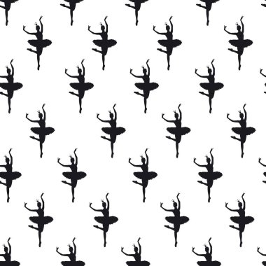 Siyah balerin silueti olan kusursuz bir devriye.