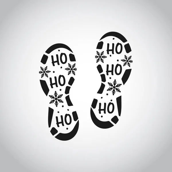 Beyaz arka planda izole edilmiş Noel Baba ayak izi
