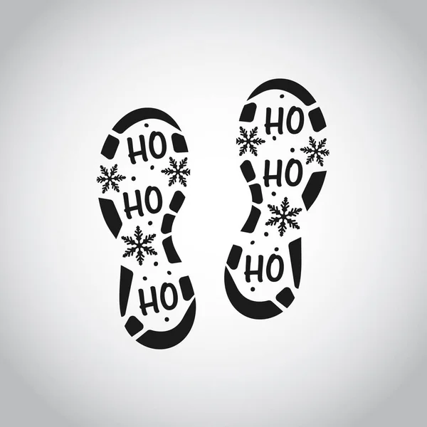 Isolierter Fußabdruck des Weihnachtsmannes auf weißem Hintergrund Stockillustration